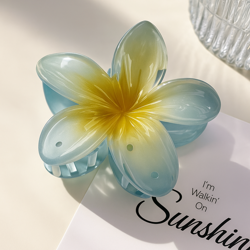 Frangipani Blossom Hair Claw Clip